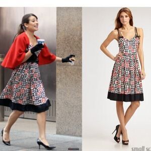 Milly Heidi Silk Red/Black Sundress Size 4